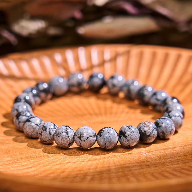 Foviel Schneeflocke Obsidian Balance Armband