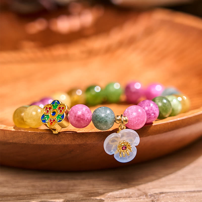 Foviel Turmalin Weisheit Blumenarmband