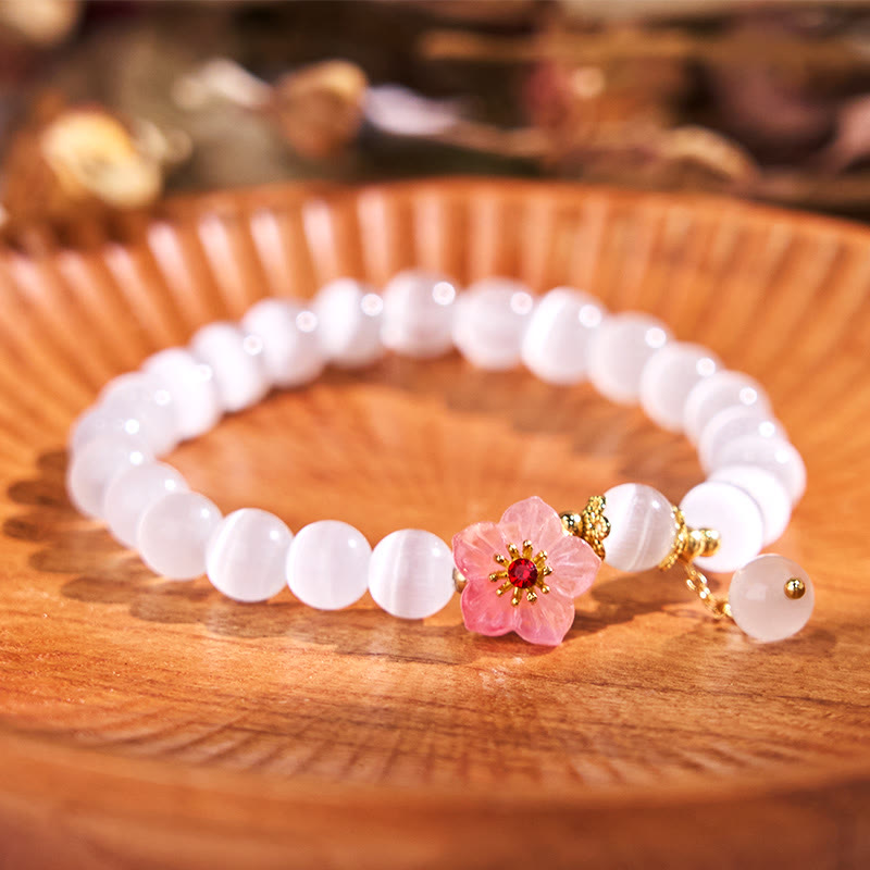 Foviel Cat's Eye Chrysoberyl Flower Love Bracelet