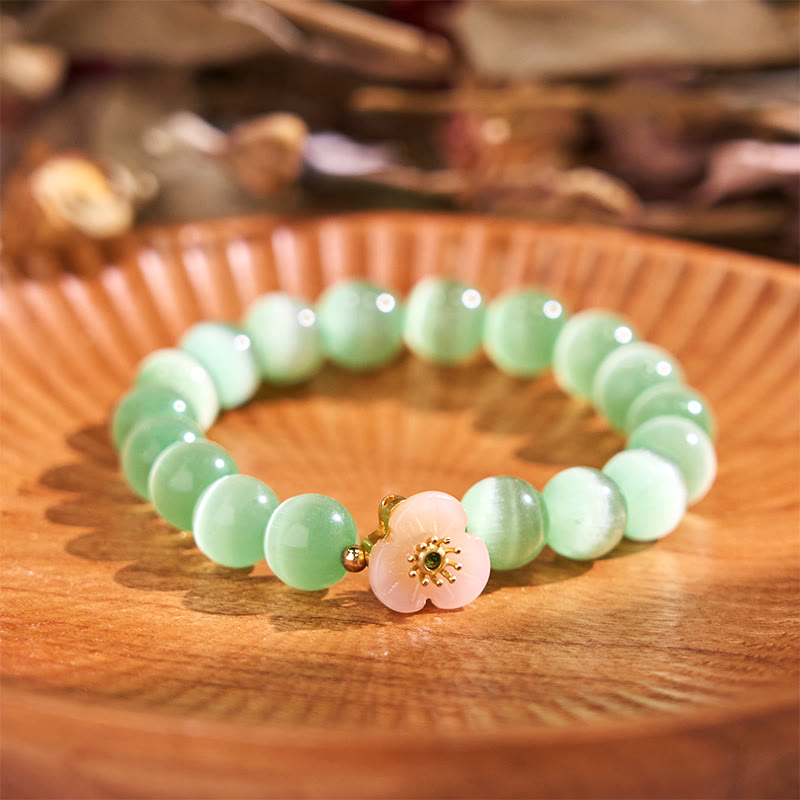 Foviel Cat's Eye Chrysoberyl Flower Love Bracelet