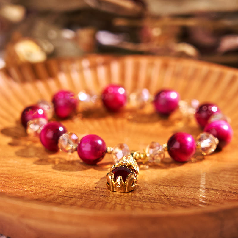Foviel Rot Tigerauge PiXiu Fox Schutz Selbstbewusstsein Armband