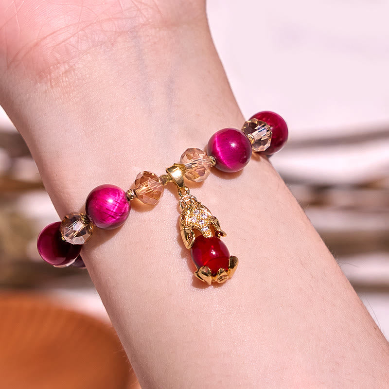 Foviel Rot Tigerauge PiXiu Fox Schutz Selbstbewusstsein Armband