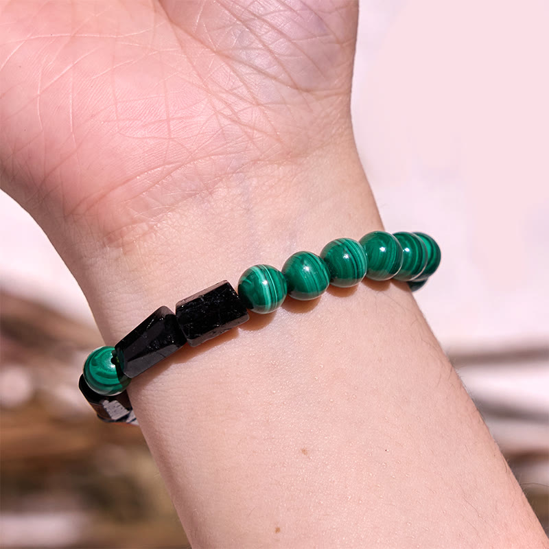 Foviel Malachite Black Tourmaline Purity Bracelet