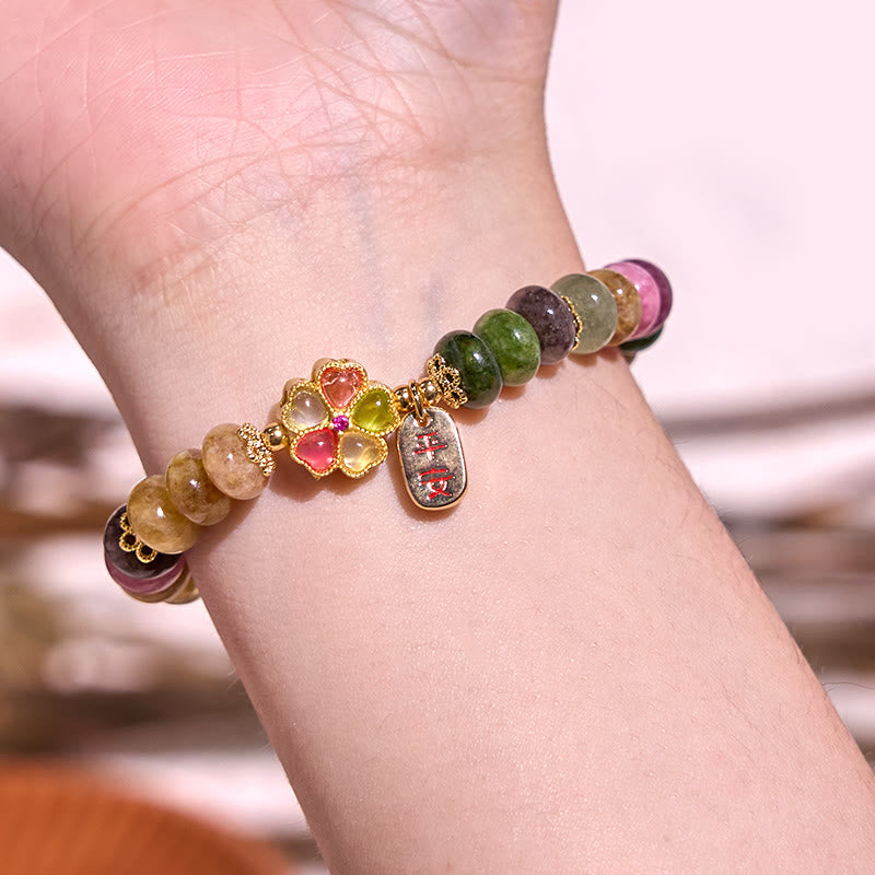 Foviel Turmalin Jade Sicher und gut Liebe Armband