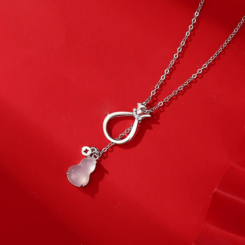 Buddha Stones Red Agate Chalcedony 925 Sterling Silver Gourd Lucky Bag Confidence Necklace Pendant Necklaces & Pendants BS Chalcedony 925 Sterling Silver