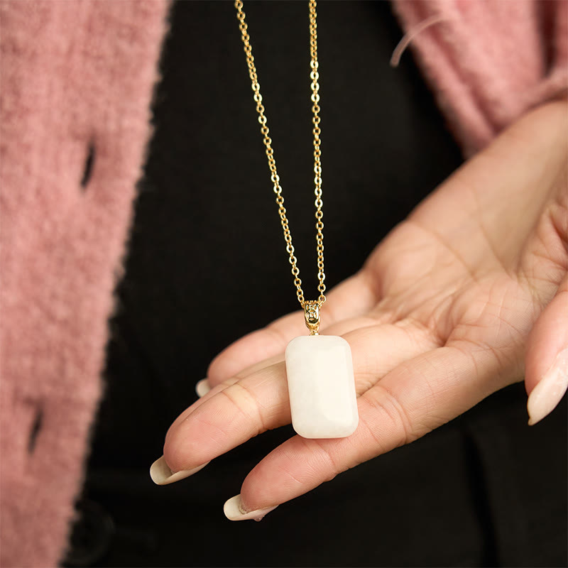 Foviel Hetian Jade Silver Prosperity Necklace Pendant