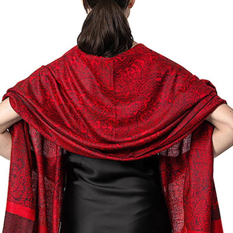 Foviel Tibetischer Cashew Jacquardigalls Schal Frühling Herbst Winter Warm Gemütlicher Schal Wrap