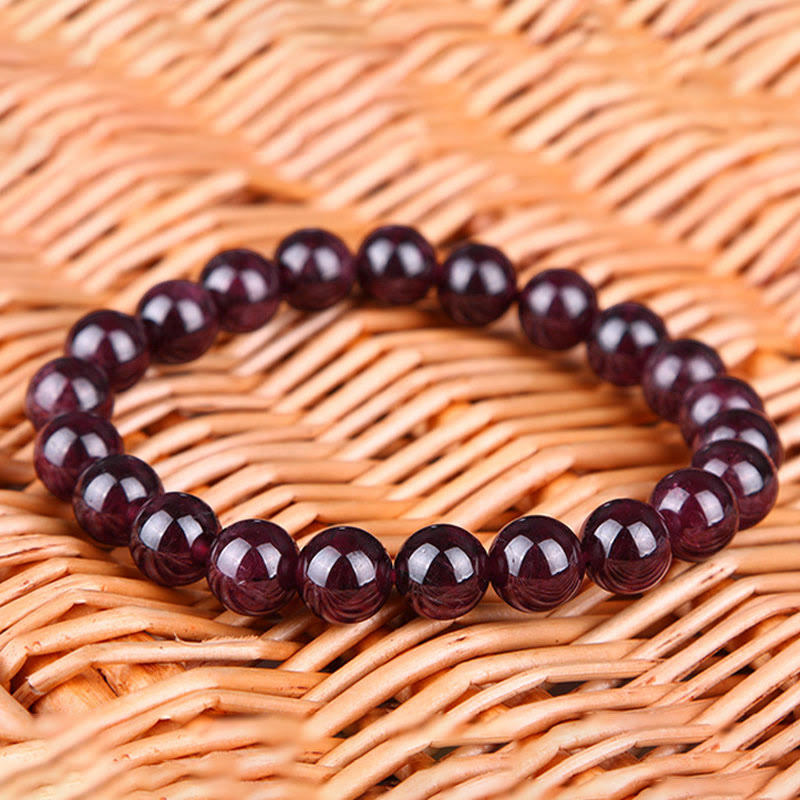 Bracelet Passion Foviel en perles de grenat naturel