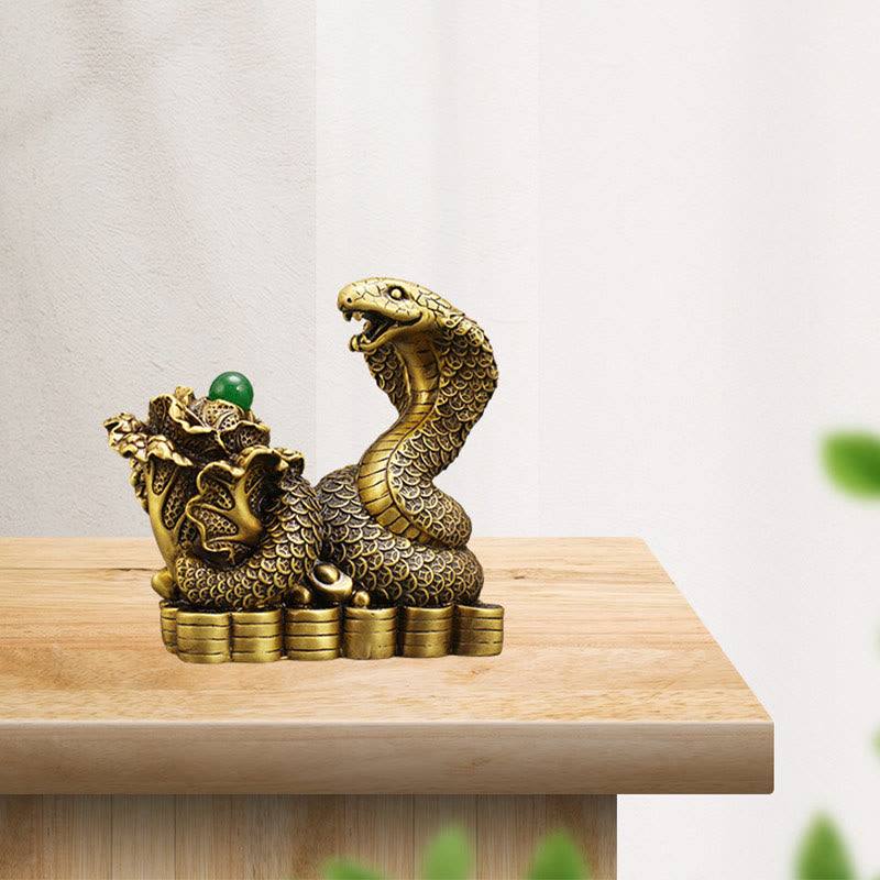 Buddha Stones Year Of The Snake Copper Coins Ingots Cabbage Brass Statue Home Decoration - image 10