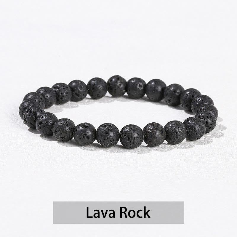 Buddha Stones Various Crystal Stone Amethyst Green Aventurine Rose Quartz Healing Bracelet - Lava Rock - 10mm(Wrist Circumference 14-16cm) - image 40