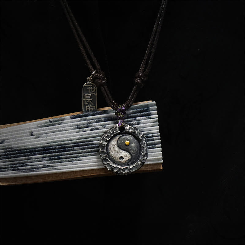 Buddha Stones 999 Sterling Silver Tai Chi Yin Yang Design Harmony Necklace Pendant Necklaces & Pendants BS 8