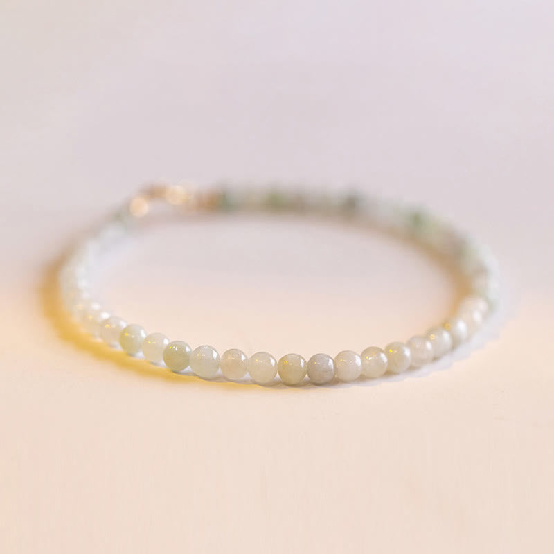 Foviel 2mm Jade Ultra-dünne Perlen 14k Gold überzogen Kupfer Glück Armband