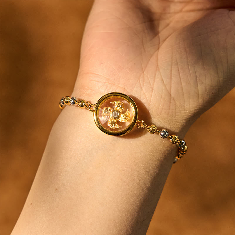 Buddha Stones Feng Sheng Shui Qi Copper Brass Rotatable Windmill Bead Protection Braided Bracelet - image 3