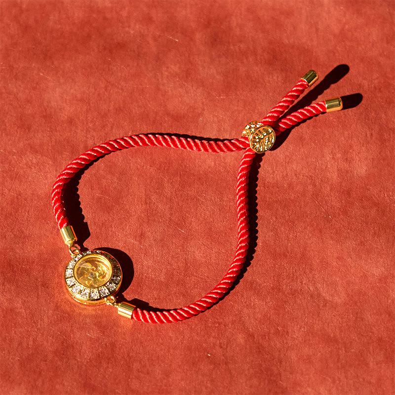 Buddha Stones Copper Brass Feng Sheng Shui Qi Rotatable Windmill Red String Faith Braided Bracelet - image 2