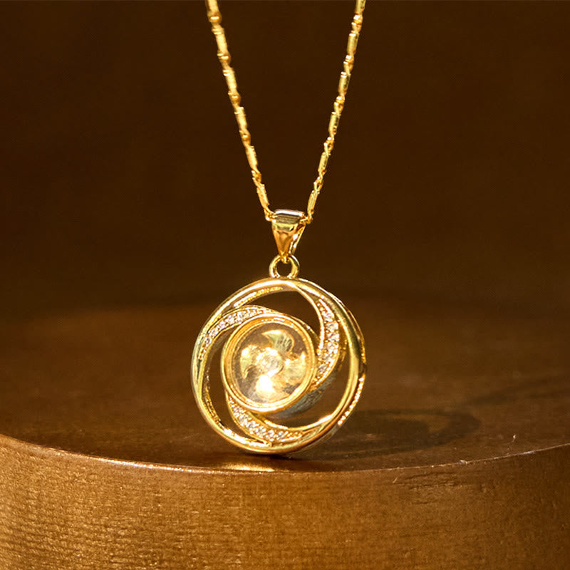 Pendentif de collier chanceux en forme de moulinet rotatif, en cuivre doré Foviel