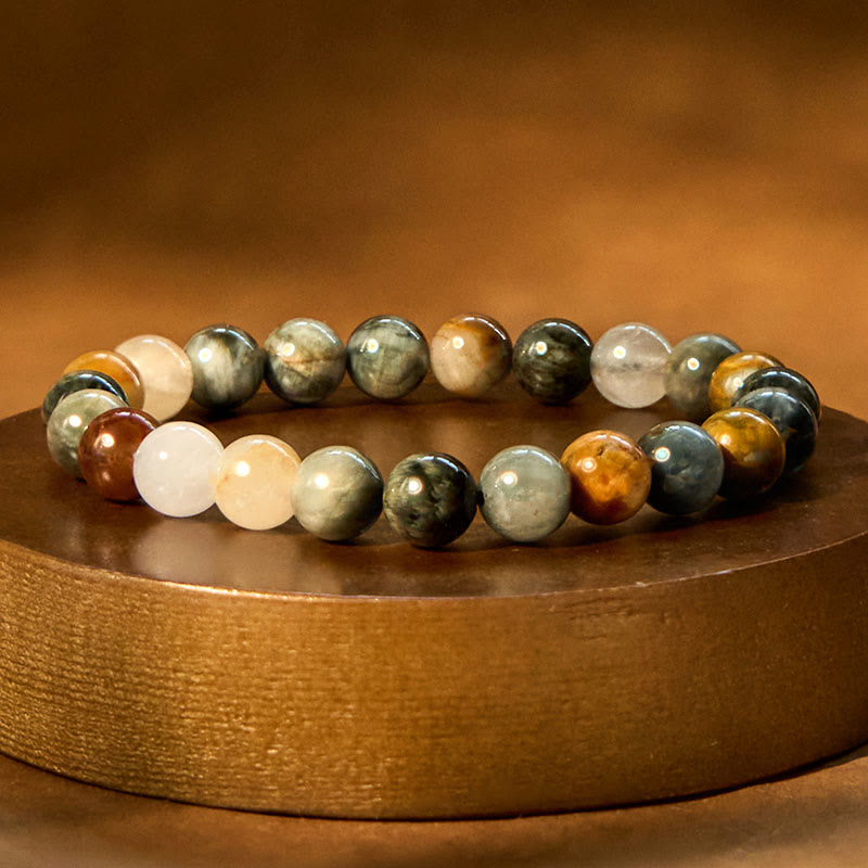 Bracelet Foviel en pierre d'œil d'aigle naturelle, confiance et positivité