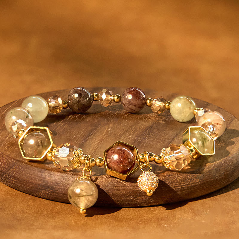 Foviel Natürliche farbige verstümmeltes Quarz Amethyst Schutzarmband