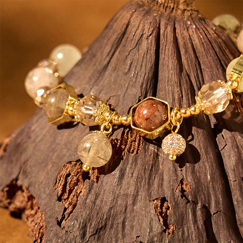 Foviel Natürliche farbige verstümmeltes Quarz Amethyst Schutzarmband