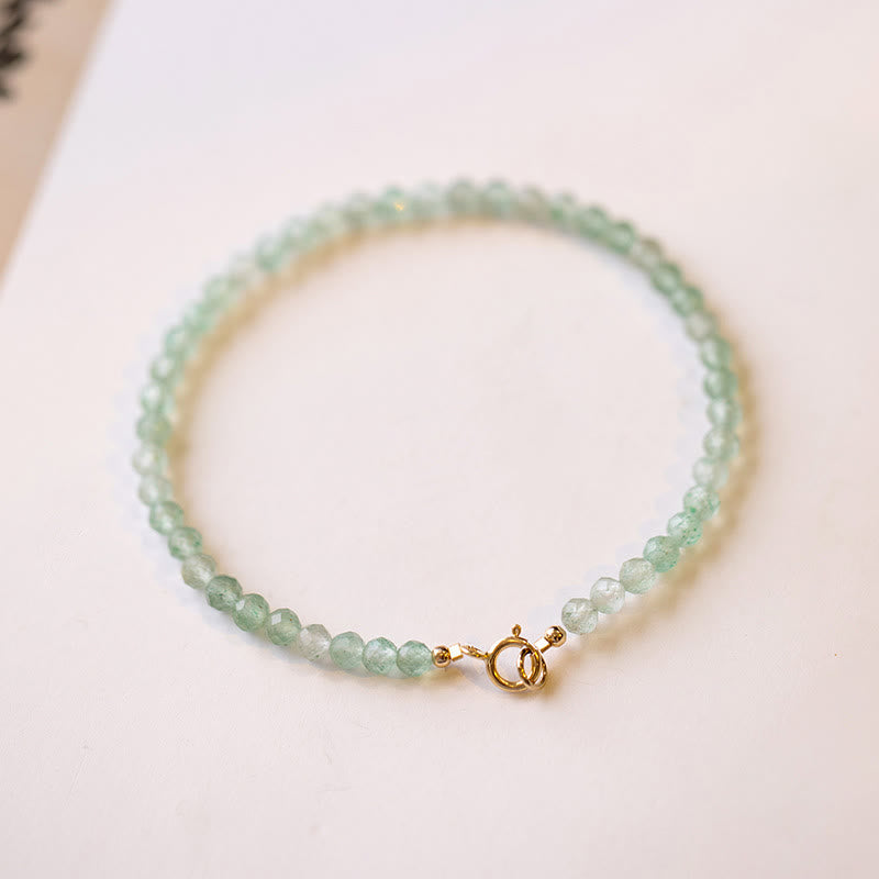 Foviel 3mm Small Green Aventurine Ultra-Thin Beads Luck Bracelet