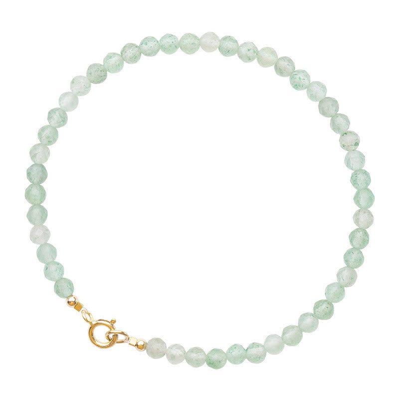 Foviel 3mm Small Green Aventurine Ultra-Thin Beads Luck Bracelet