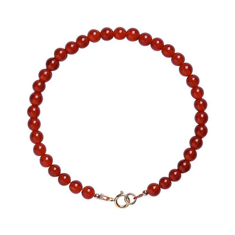 Foviel Small Red Agate Ultra-thin Beads Calm Bracelet