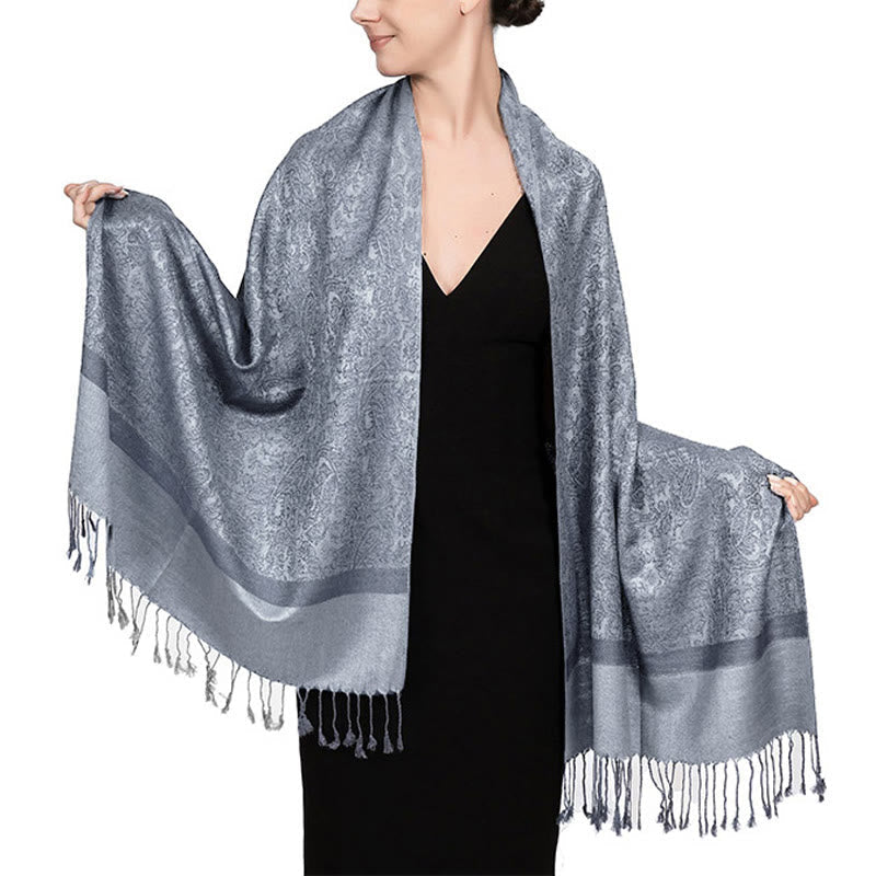Foviel Tibetischer Cashew Jacquardigalls Schal Frühling Herbst Winter Warm Gemütlicher Schal Wrap