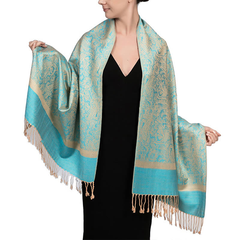 Foviel Tibetischer Cashew Jacquardigalls Schal Frühling Herbst Winter Warm Gemütlicher Schal Wrap