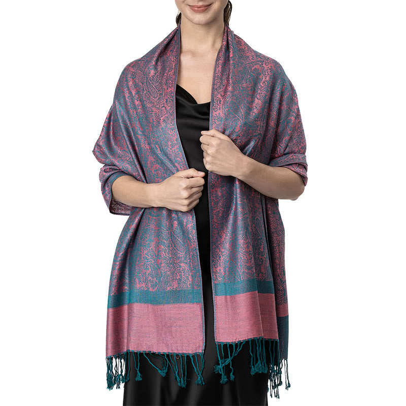 Foviel Tibetischer Cashew Jacquardigalls Schal Frühling Herbst Winter Warm Gemütlicher Schal Wrap