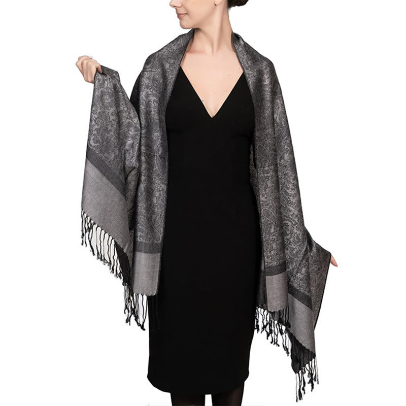 Foviel Tibetischer Cashew Jacquardigalls Schal Frühling Herbst Winter Warm Gemütlicher Schal Wrap