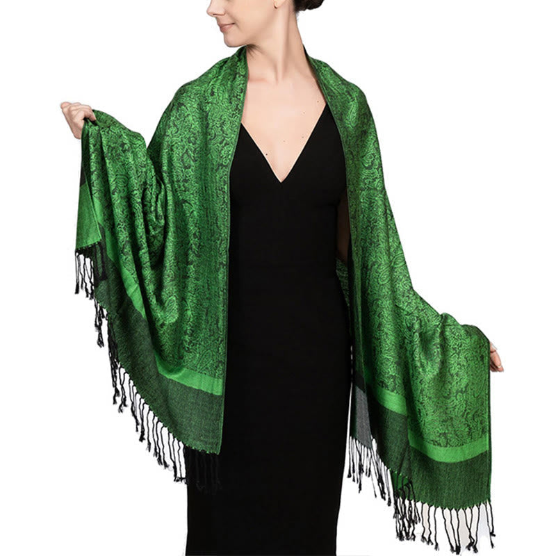 Foviel Tibetischer Cashew Jacquardigalls Schal Frühling Herbst Winter Warm Gemütlicher Schal Wrap