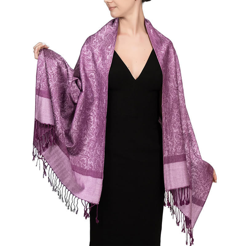 Foviel Tibetischer Cashew Jacquardigalls Schal Frühling Herbst Winter Warm Gemütlicher Schal Wrap
