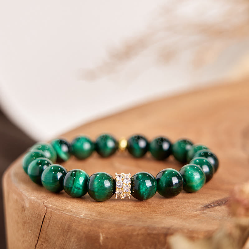 Foviel Grüne Tigerauge positive Armband