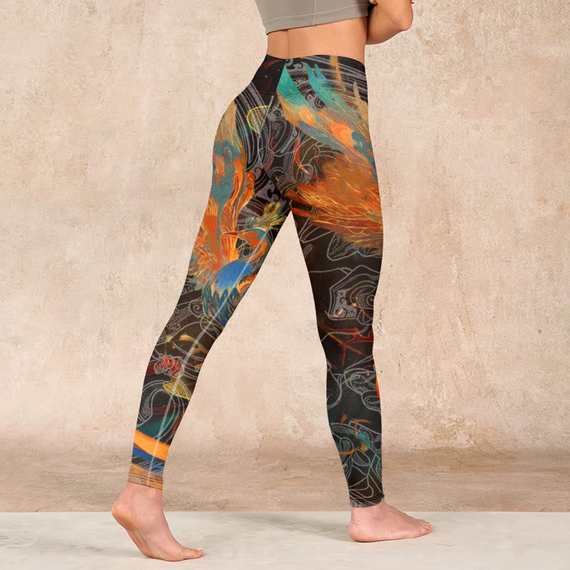 Buddha Stones Vibrant Phoenix Gym Leggings Women's Yoga Pants - image 5