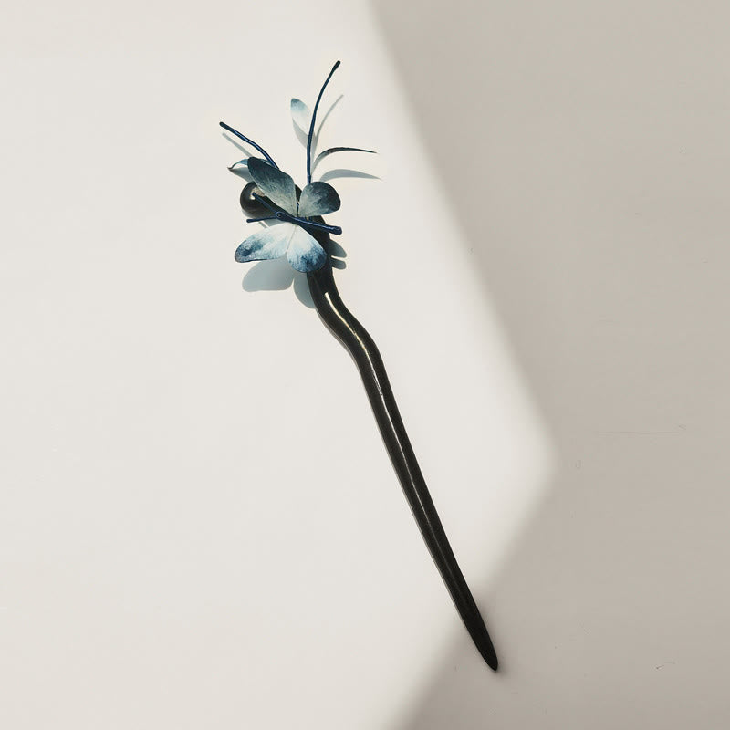 Foviel Handmade Velvet Flower Mulberry Silk Butterfly Brooch Hairpin