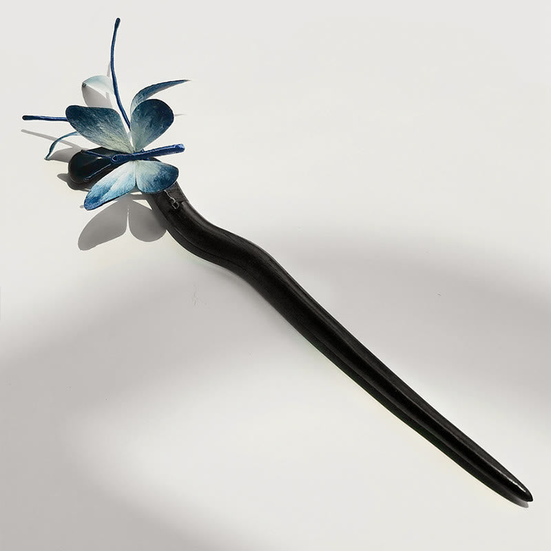 Foviel Handmade Velvet Flower Mulberry Silk Butterfly Brooch Hairpin