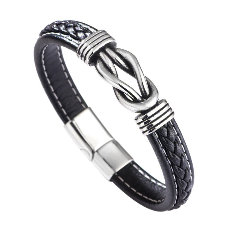 Foviel Mode Titanium Stahl Leder stärken Armband