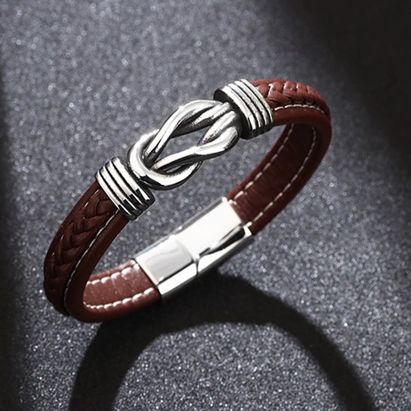 Foviel Mode Titanium Stahl Leder stärken Armband