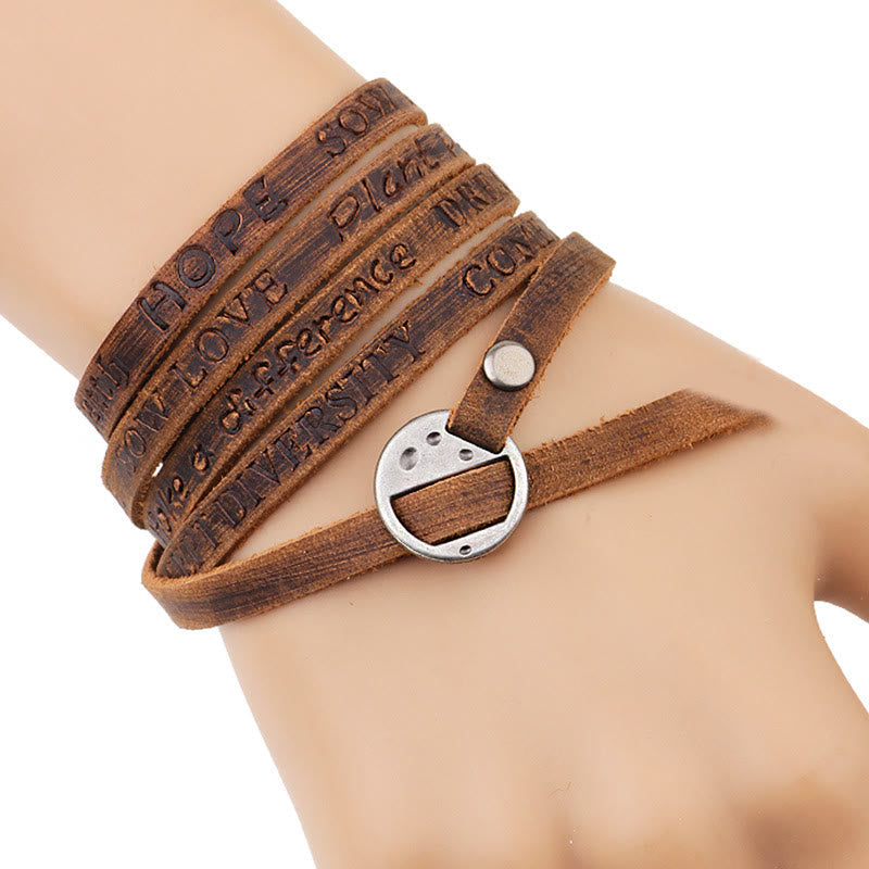 Foviel Vintage Multi-layer Leather Buckle Confidence Bracelet