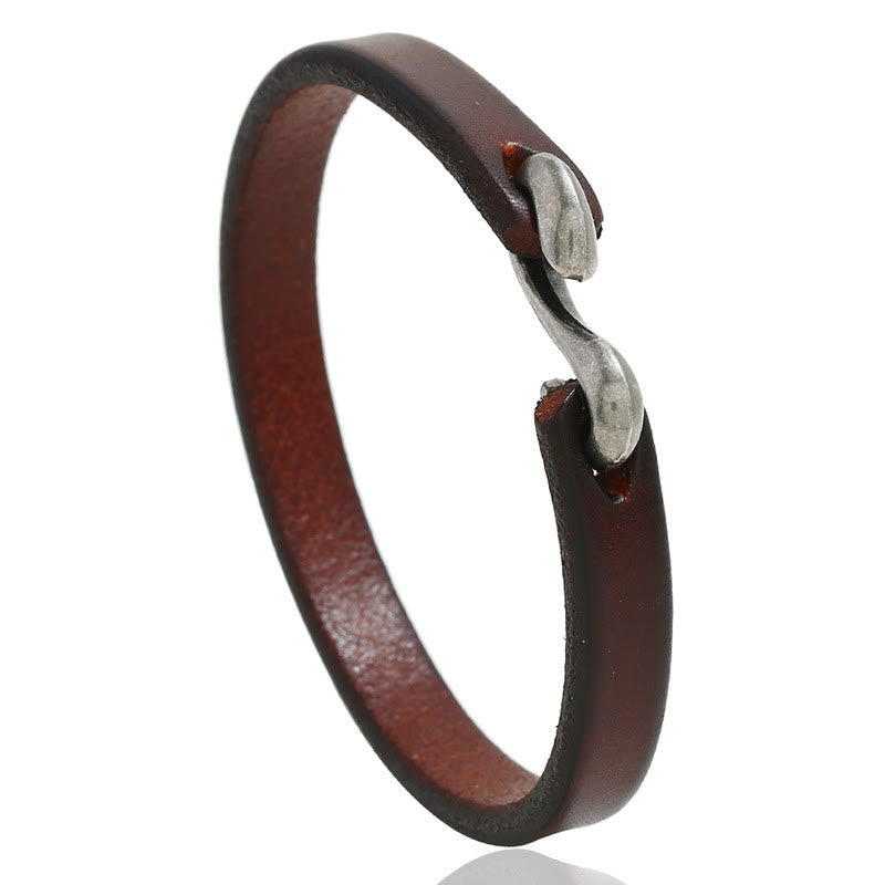 Bracelet Foviel en cuir vintage avec boucle unie et renforcée