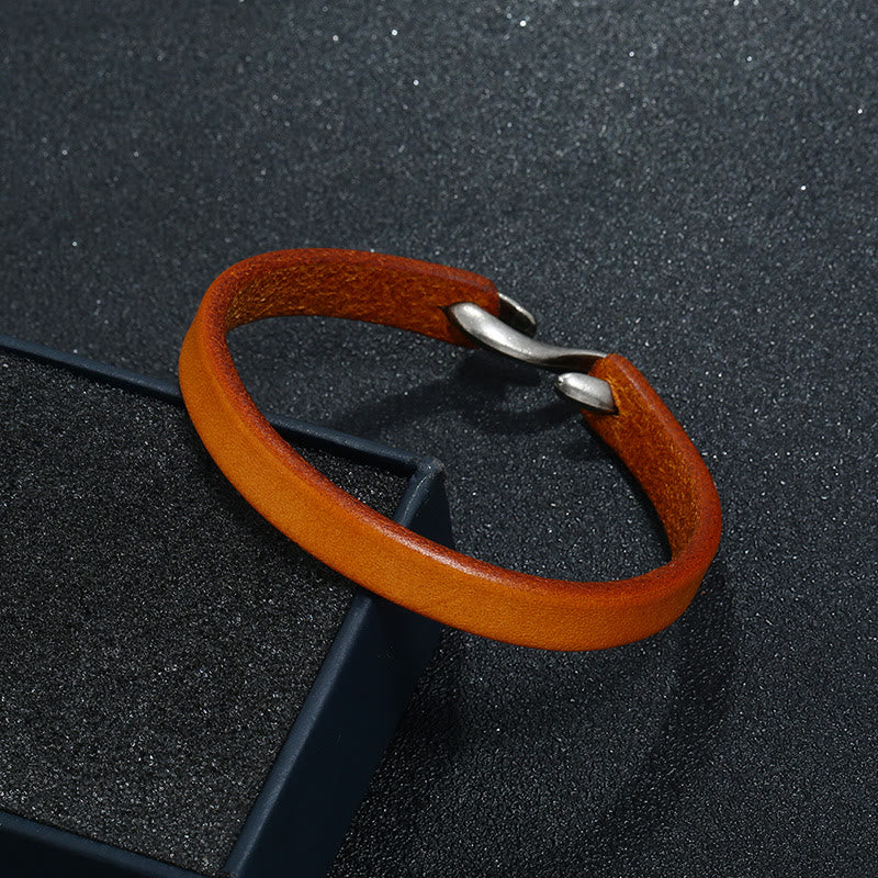Bracelet Foviel en cuir vintage avec boucle unie et renforcée