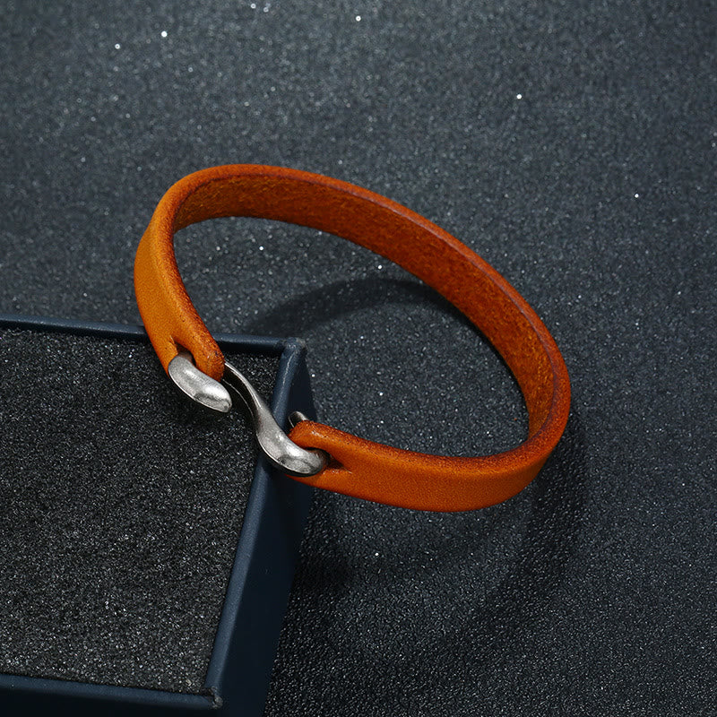 Bracelet Foviel en cuir vintage avec boucle unie et renforcée