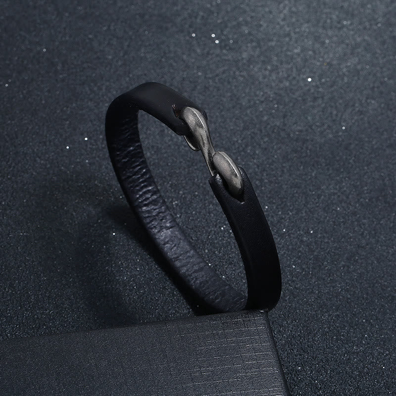 Bracelet Foviel en cuir vintage avec boucle unie et renforcée