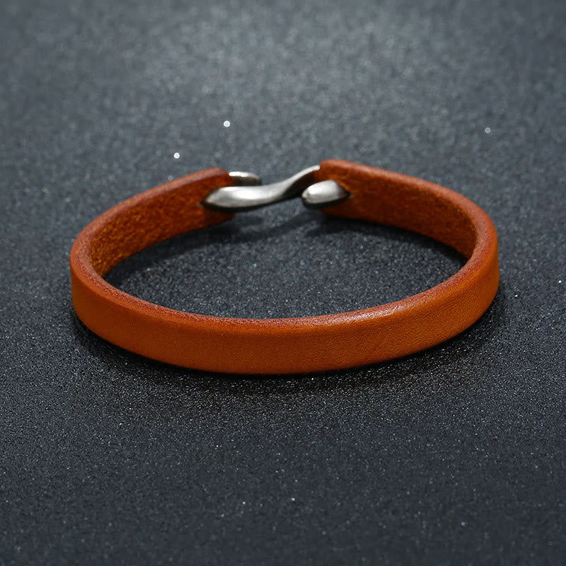 Bracelet Foviel en cuir vintage avec boucle unie et renforcée