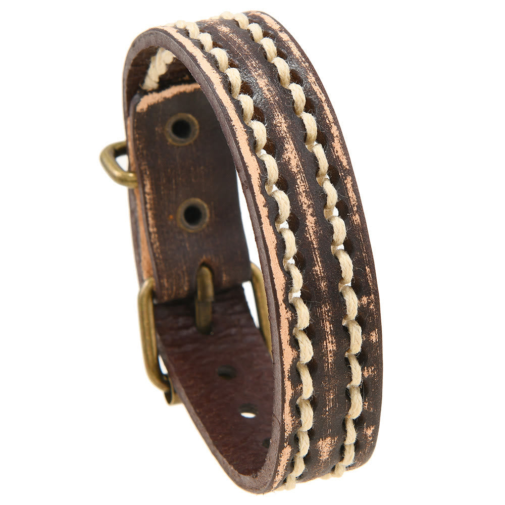 Foviel Vintage Leder verstellbare Schnalle stärken Armband