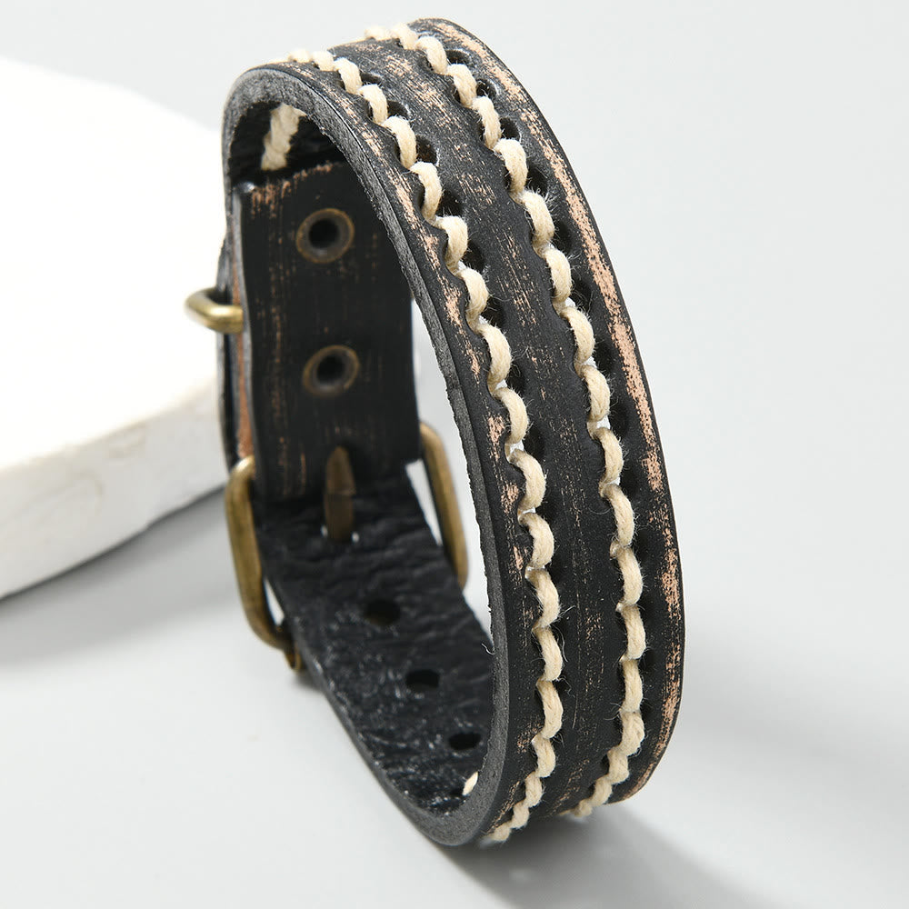 Foviel Vintage Leder verstellbare Schnalle stärken Armband