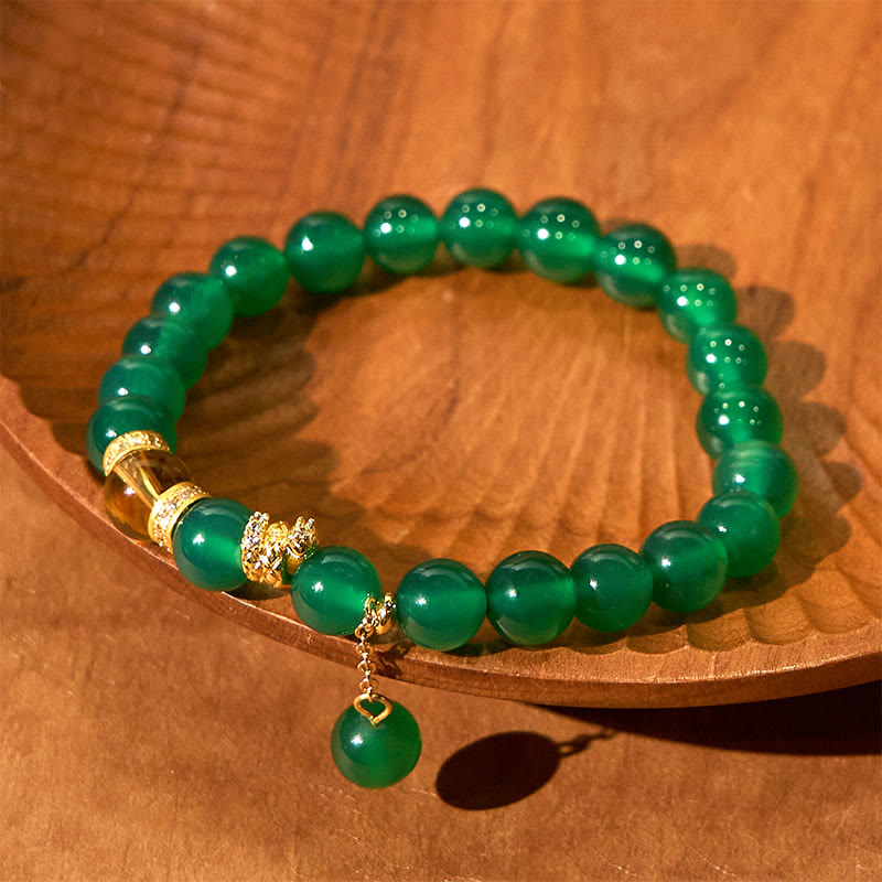 Foviel Year of the Snake Green Agate Citrine Power Bracelet