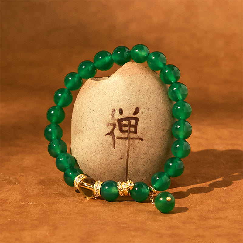 Foviel Year of the Snake Green Agate Citrine Power Bracelet