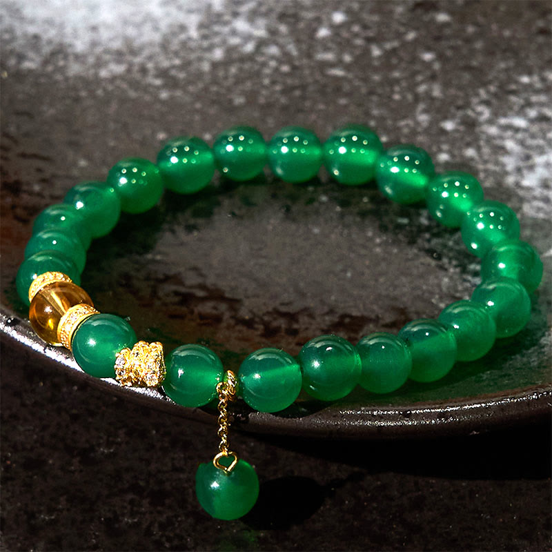 Foviel Year of the Snake Green Agate Citrine Power Bracelet