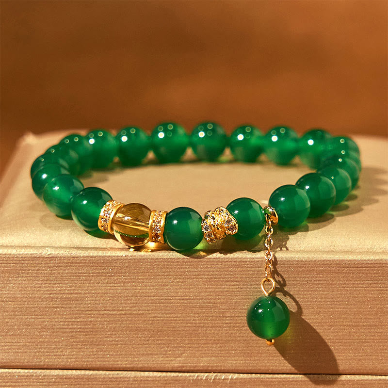 Foviel Year of the Snake Green Agate Citrine Power Bracelet