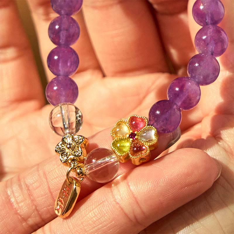 Buddha Stones "All the best for Calm and Wisdom" Amethyst Safe Bracelet Includes Gift Message Card - image 13
